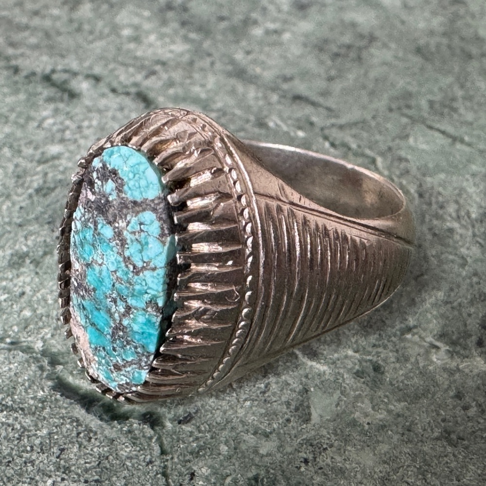 Silver Turquoise Men's Ring